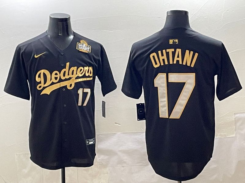 Men Los Angeles Dodgers #17 Ohtani Black Gold Nike 2025 MLB Jersey style 4247->los angeles dodgers->MLB Jersey